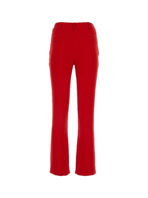 Red Silk Tailored Pants