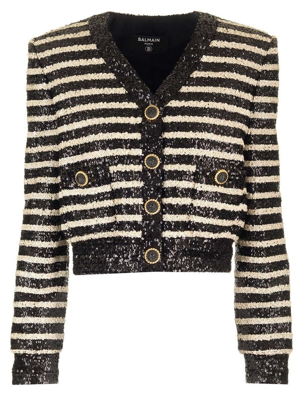 Sequin Stripe Cardigan