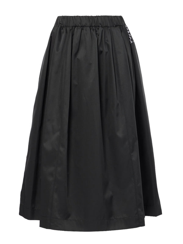 Black Logo Waistband Midi Skirt