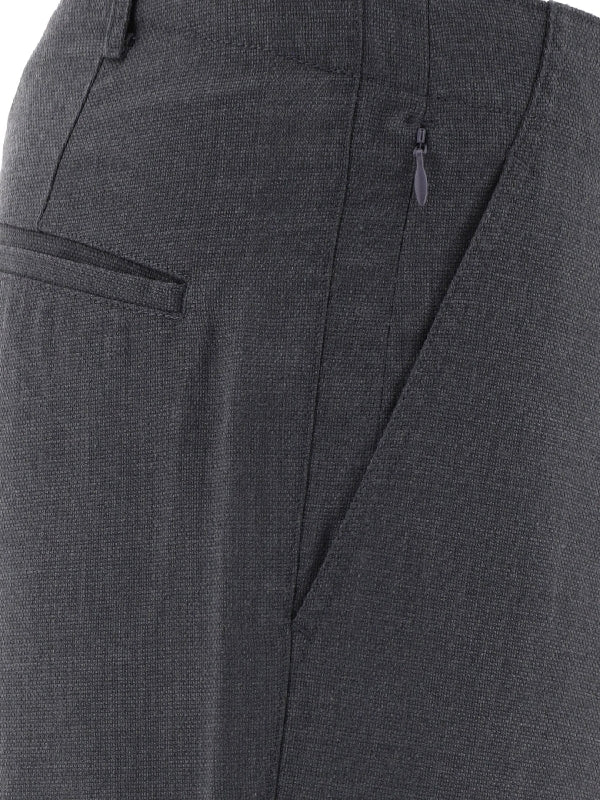 Grey Pleated Tailored Pants