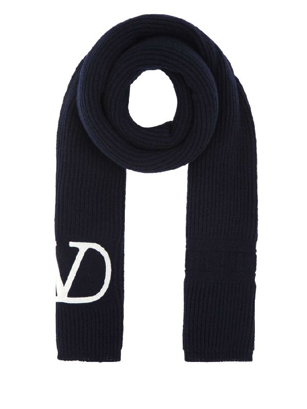 Signature V Logo Wool Scarf