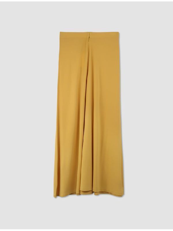 Yellow Flared Long Skirt