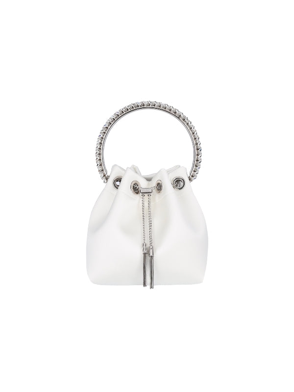 Bon Bon Crystal Satin Bucket Bag