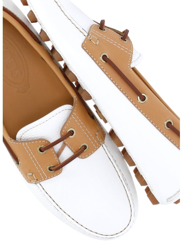 Contrast Leather Driving Shoes