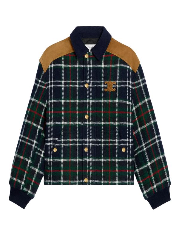 Triomphe Logo Check Pattern Jacket