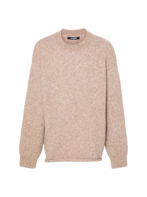 Back Logo Jacquard Alpaca Blend Knit