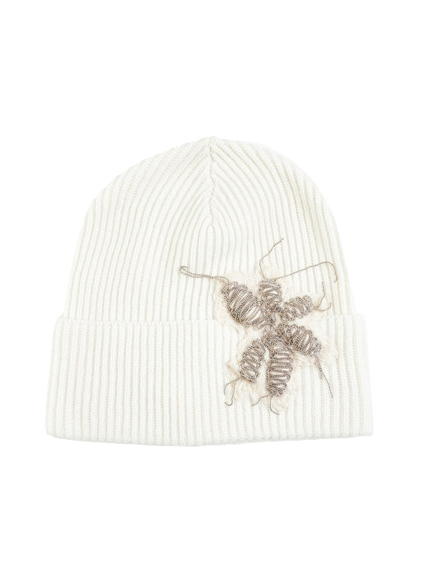 Flower Embroidery Cashmere
  Beanie