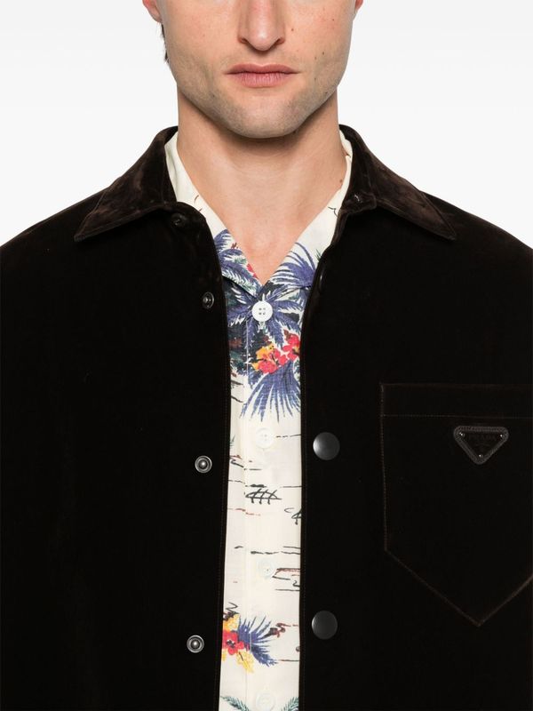 Triangle Logo Velvet Shirt