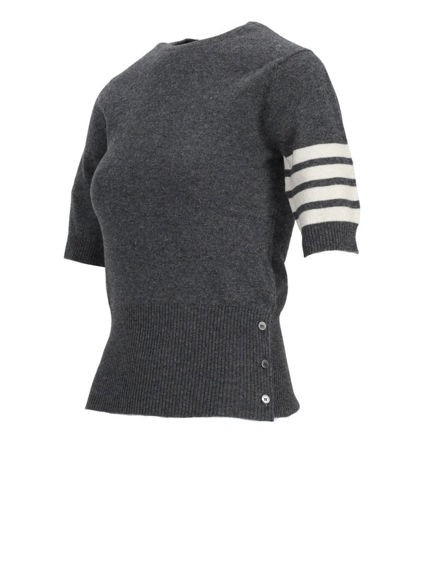 4-Bar Cashmere Short Sleeve Knit