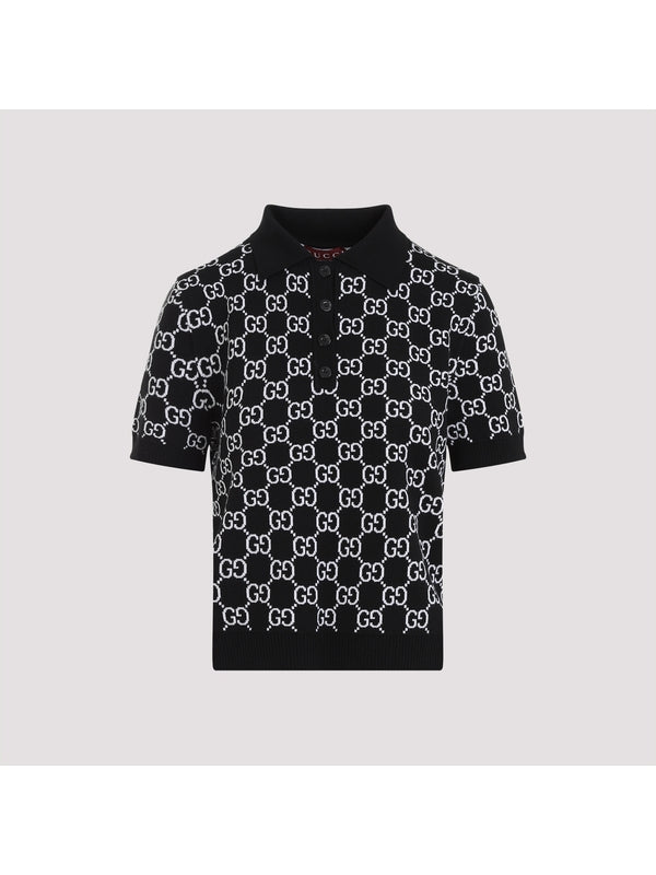 GG Logo Wool Blend Polo Shirt