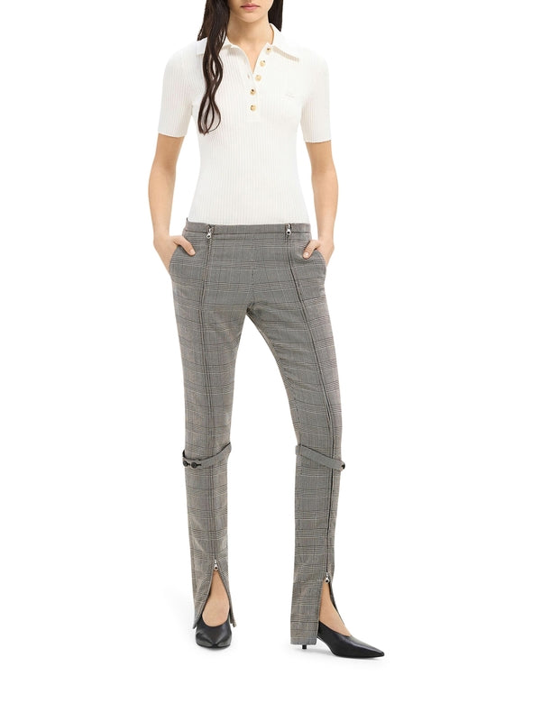 Iconic Logo Patch Rib Knit
  Polo Shirt