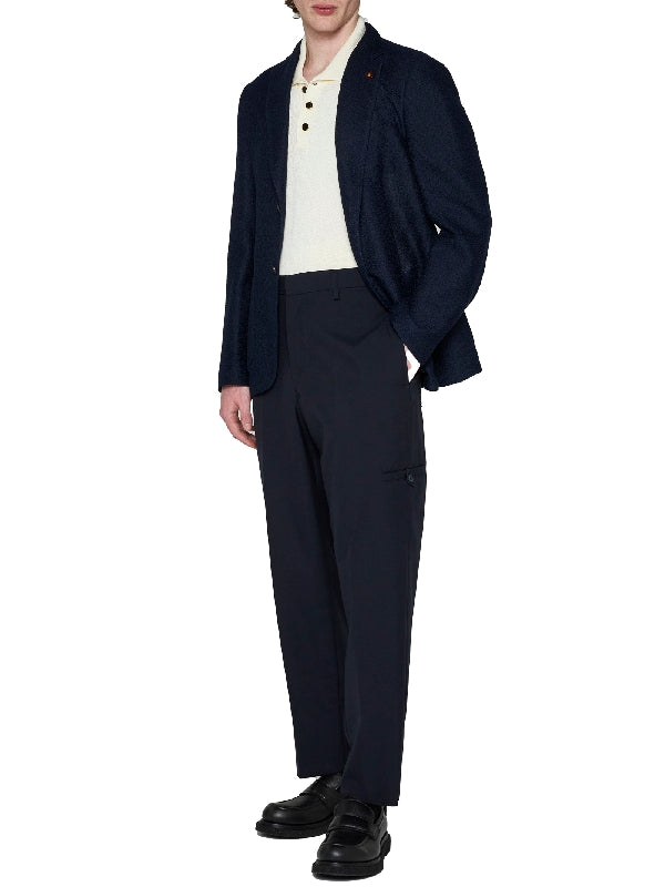 Appliqué Cotton Linen Tailored Jacket