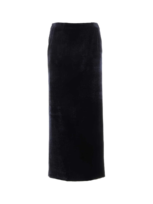 Zip-up Velvet Skirt