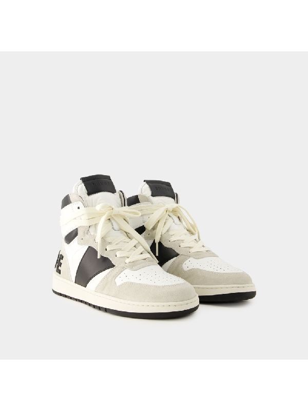 Logo Suede Panel High-Top Sneakers