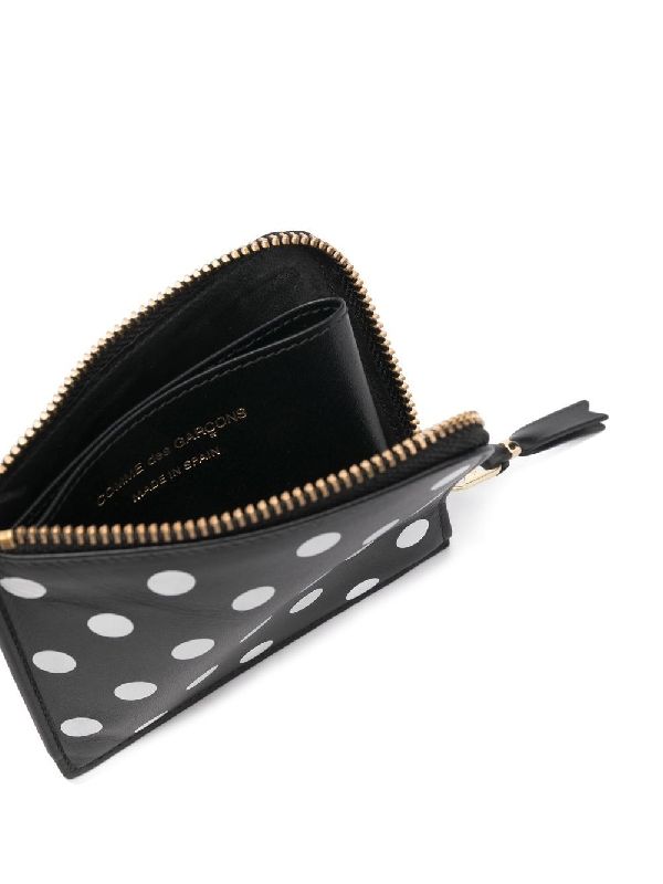 Polka Dot Half Zipper Wallet