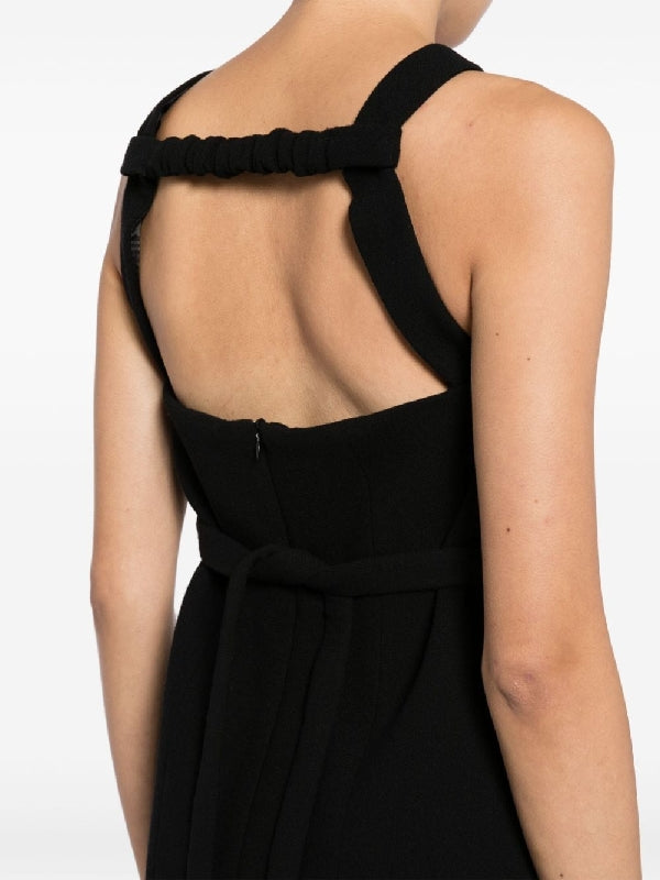 Halter Neck Tide Wool Mini Dress