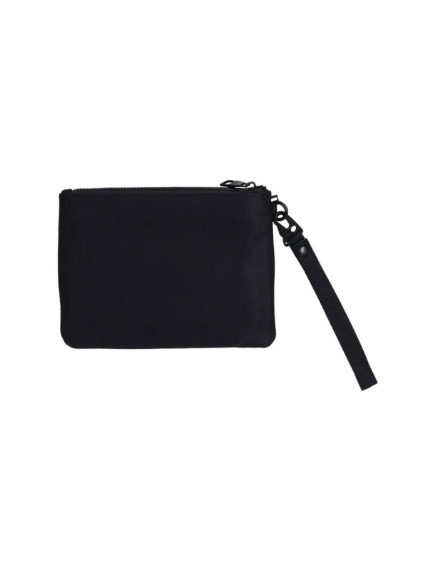 Logo Baroque Pattern Leather Clutch Bag