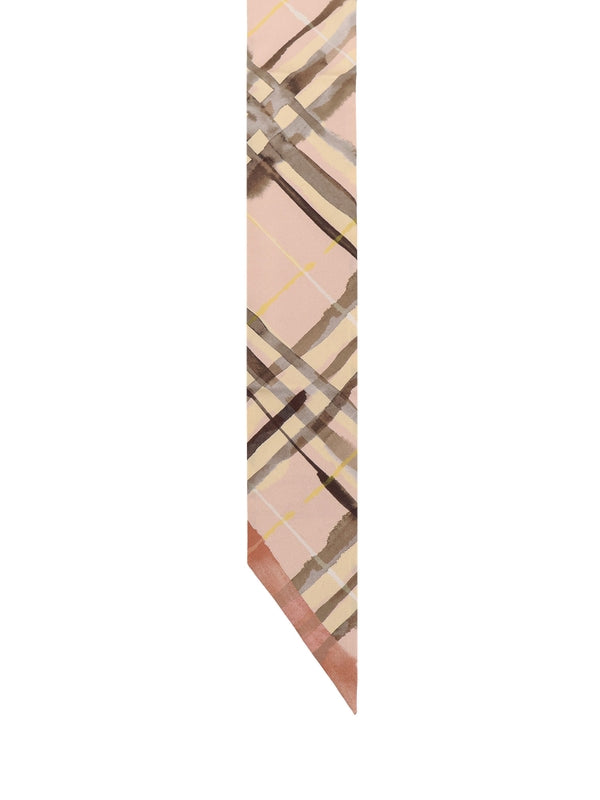 Ekd Check Pattern Silk Scarf