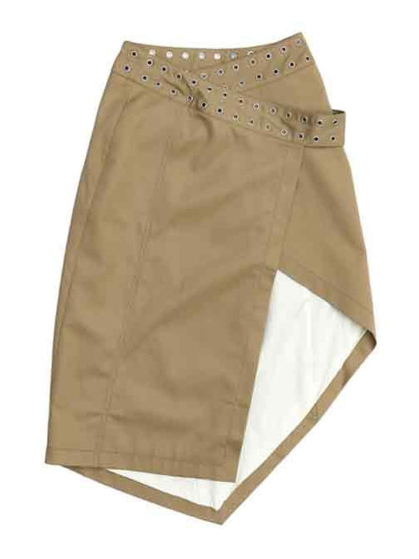 Belted Wrap Tie Midi Skirt