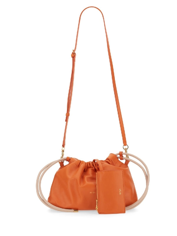 Eva Logo Leather Drawstring Shoulder Bag