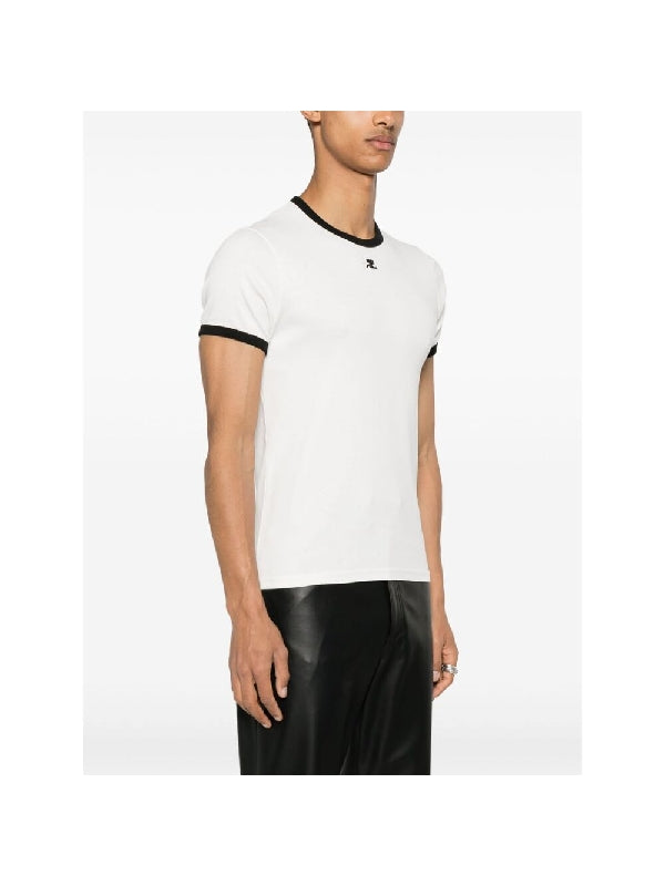 Contrast Logo Trimming T-Shirt