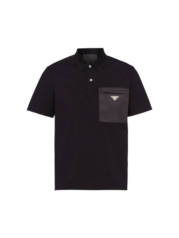 Triangle Logo Nylon Pocket Polo Shirt - Jente