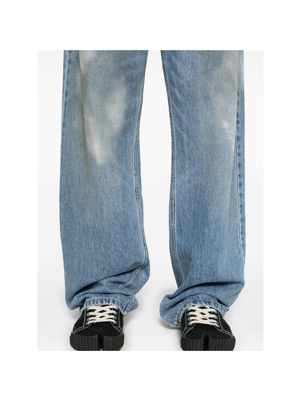 Washing Detail Denim Pants