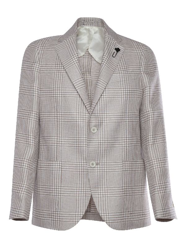 Boutonniere Check Single Jacket