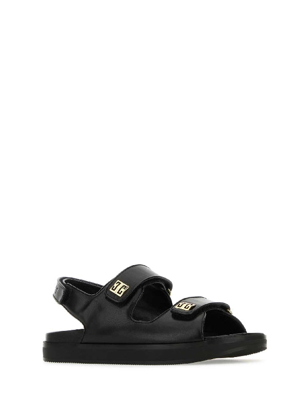 4g Metal Logo Velcro Strap Sandals