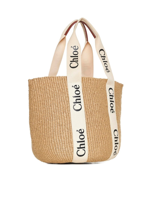 Woody Raffia Large Tote Bag