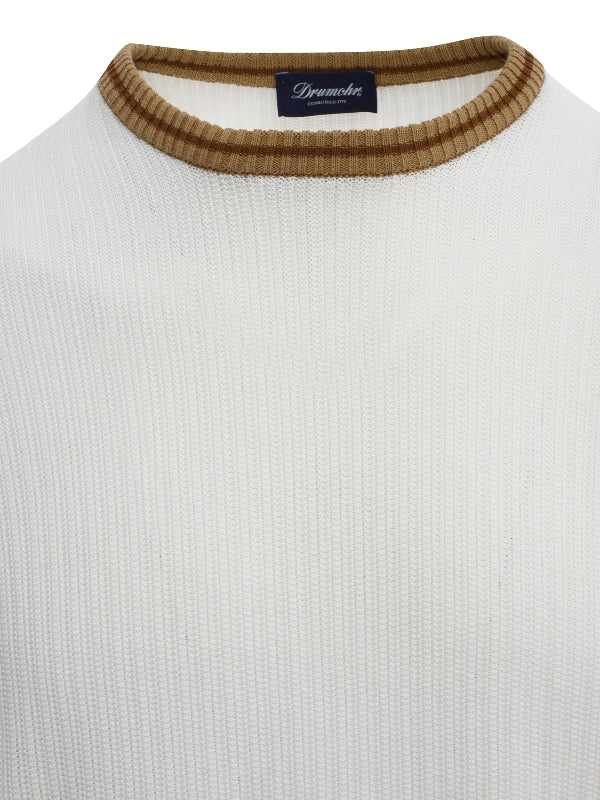 Bicolor Trim Cotton Knit