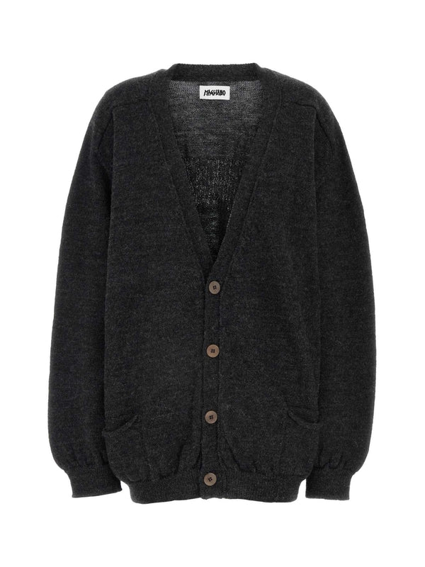 Grampa Back Logo Wool Cardigan