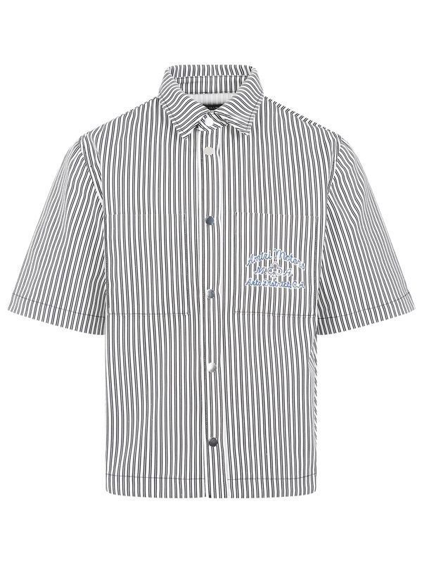 Striped Logo Patch Shirt