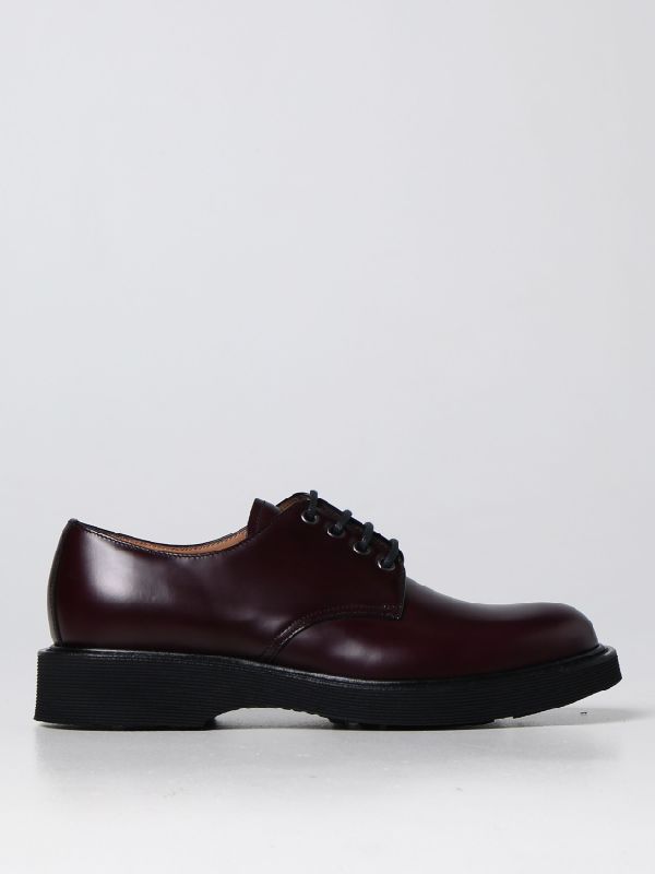 Burgundy Leather Lace-up Derby Shoes