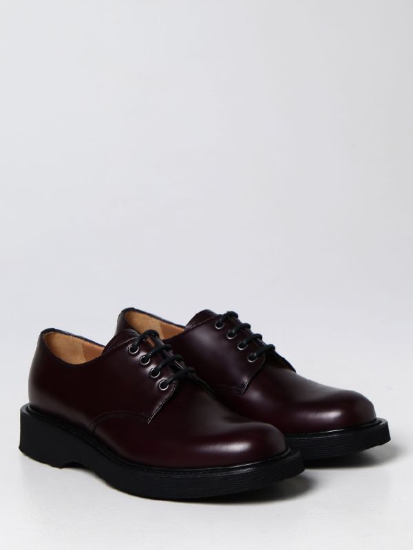 Burgundy Leather Lace-up Derby Shoes