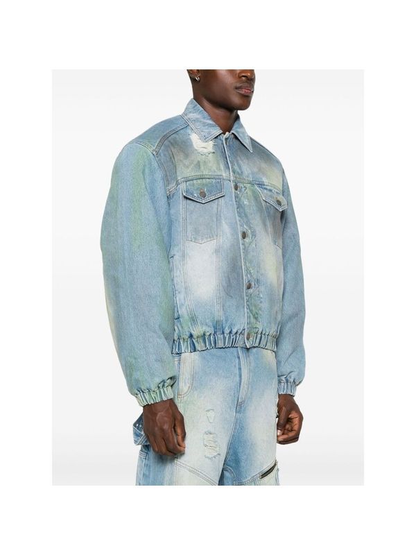 Distress Denim Bomber