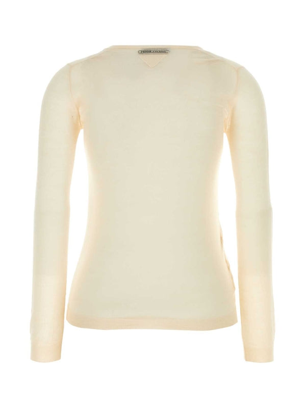 Back Triangle Logo Cashmere Silk Knit