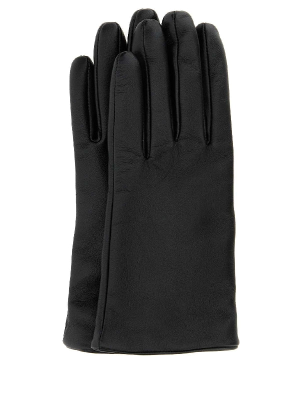 Monogram Detail Leather Gloves