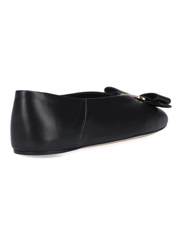 Vara Bow Leather Flat Shoes