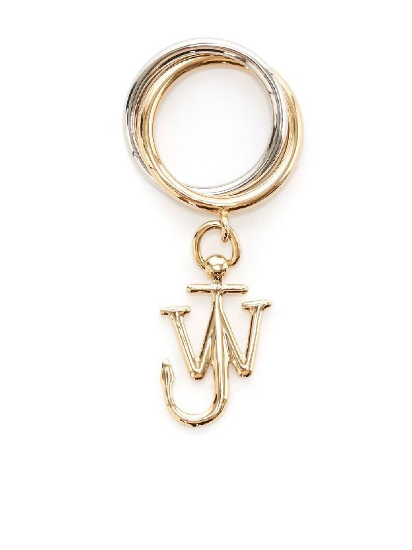 Anchor Logo Charm Double Ring