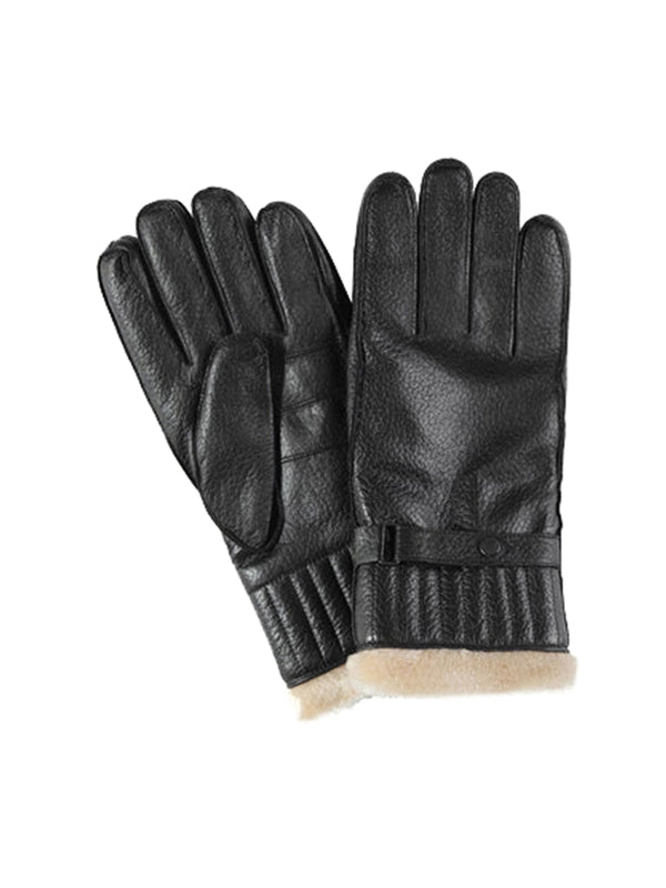 Black Shearling Leather Gloves