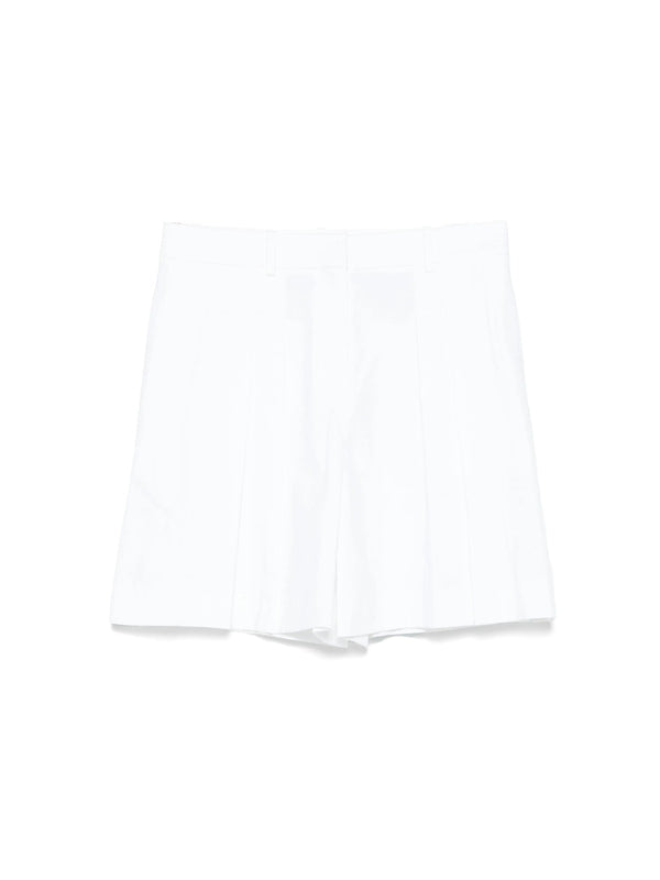 Pleated Detail Linen Blend Shorts
