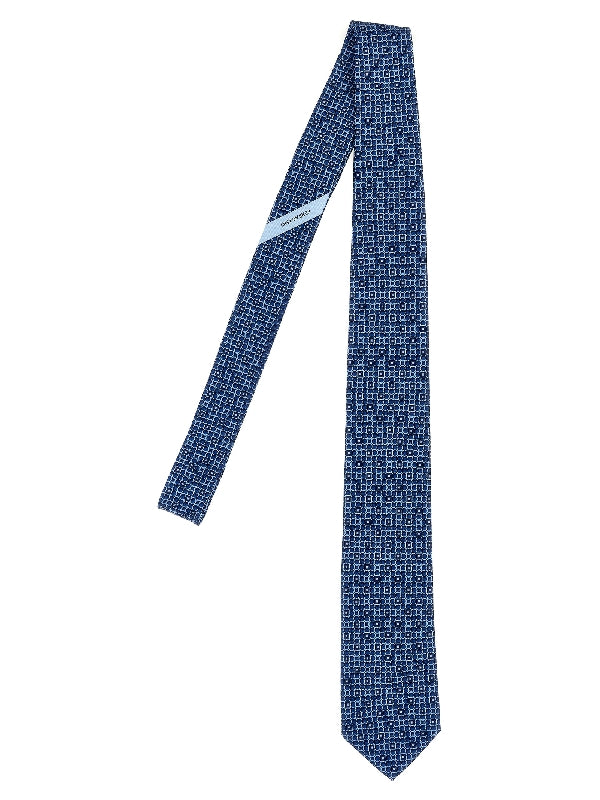 Gancini Printing Silk Tie