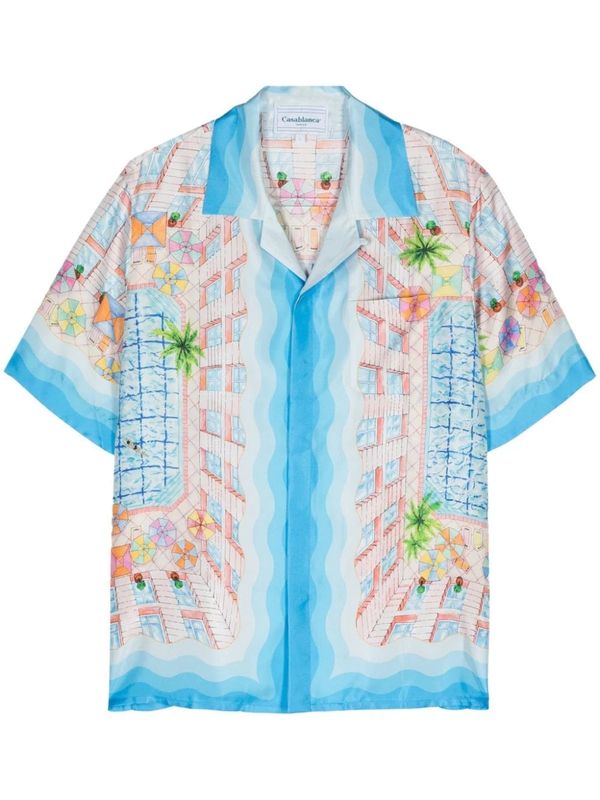 Printing Silk Short Sleeve Shirt