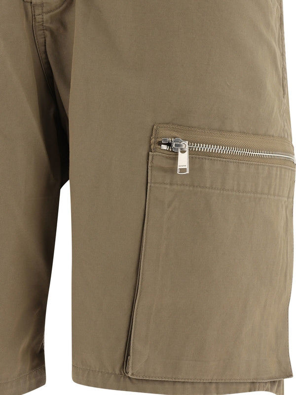 Zipper Pocket Cotton Bermuda Shorts