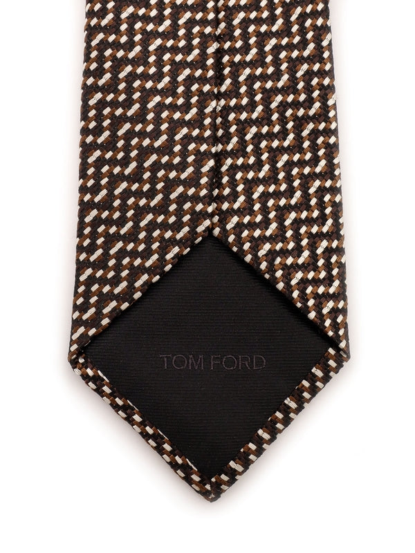 Geometric Pattern Silk Necktie