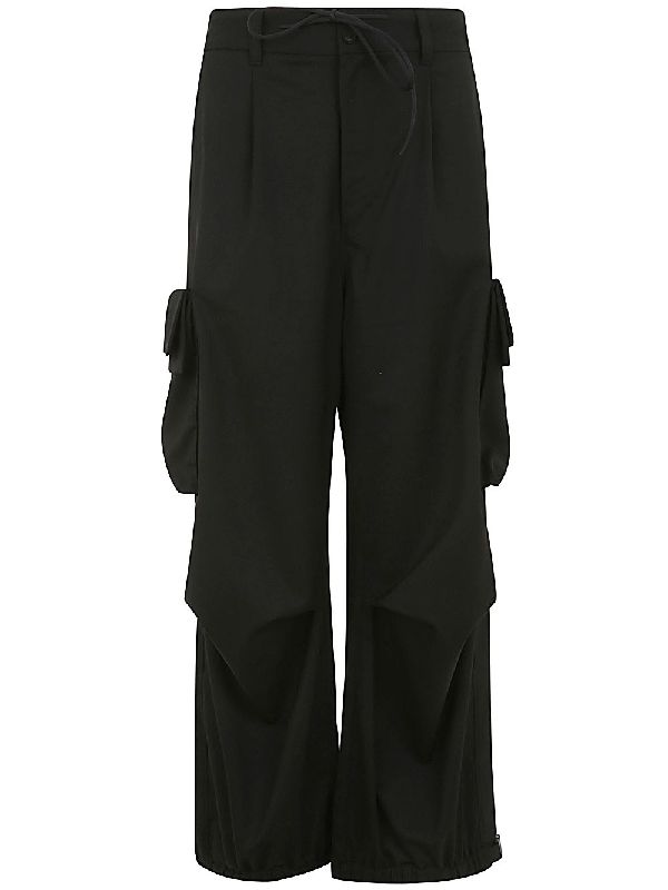Drawstring Wide Cargo Pants