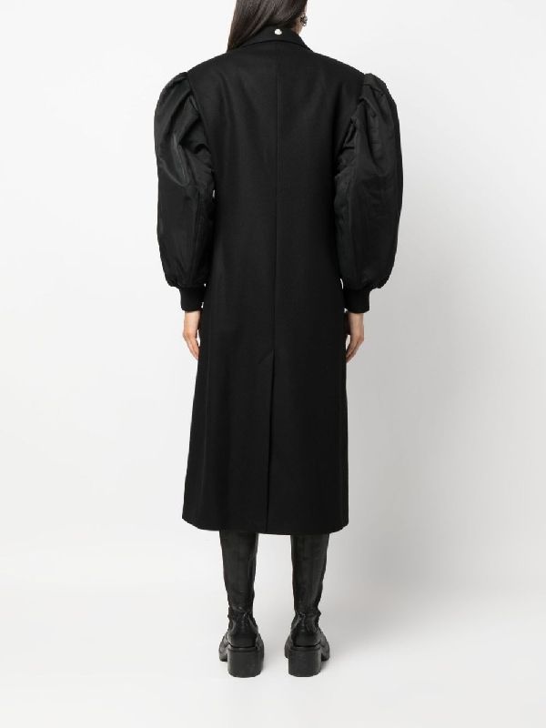 Bomber Sleeve Wool Double Coat