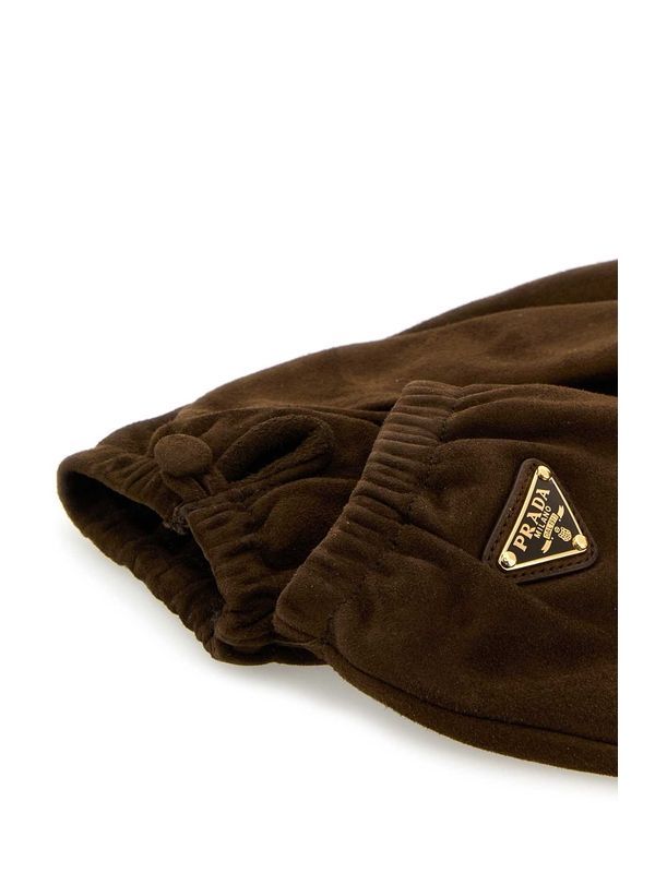 Triangle Logo Leather Gloves