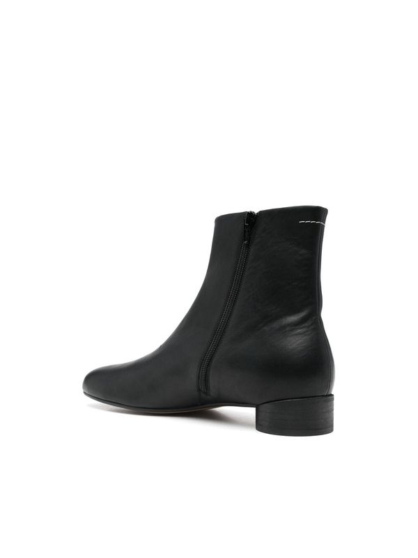 Back Stitched Leather Ankle Boot